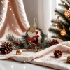 Christmas decorations, wreaths, door hangings, rattan rings, wreaths, hanging ornaments, shop doors, walls, atmosphere, scene arrangement props Specification image